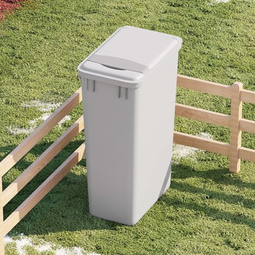 Dowell 50L Wastebasket Trash Container, 52.8Qt/13.2Gal, Plastic, Stackable, for Kitchen/Bathroom/Office, Fits Under Sink/Desk (Grey 4000 50 04)
