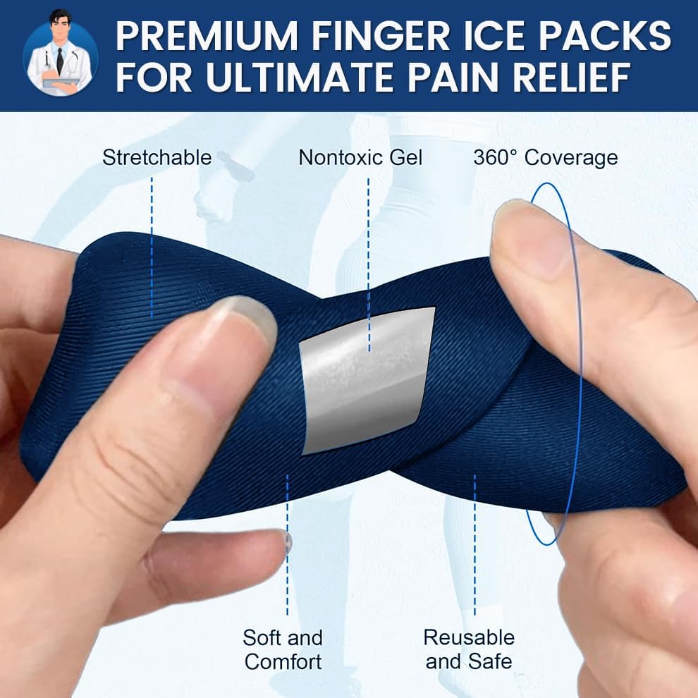 Simplation Trigger Finger Splint and Ice Pack (2+2 Set) for Pain Relief