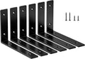 LSK 6PCS L Bracket, L 5"×H 2" Shelf Support Bracket, Max Load :42lb, Black