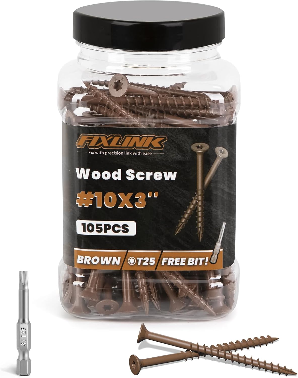 Deck Screws 3 Inch, 310PCS, FIXLINK #10 x 3 Wood Screws, Tan