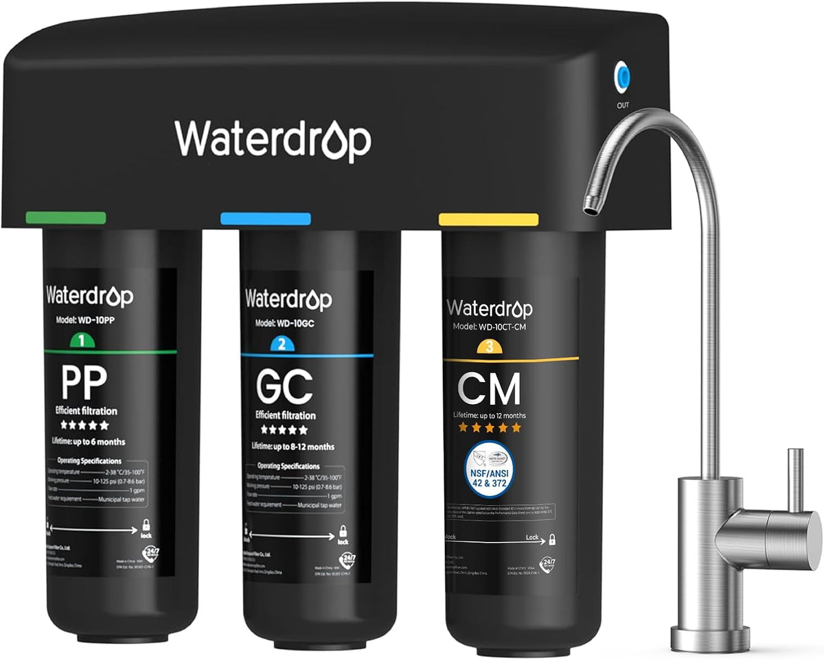 Waterdrop TSU 0.01 Micron Ultra Filtration Under Sink Water Filter System