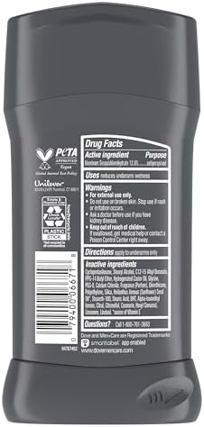 Dove Men Antiperspirant Stick Clean Comfort Sweat & 4 Count 2.7 oz
