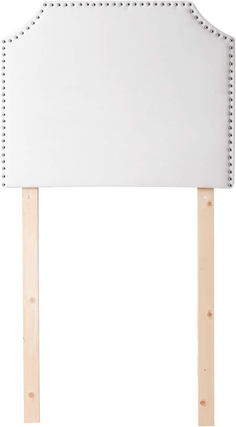 DormCo Bevel Tacked Plush College Headboard - White - with Legs