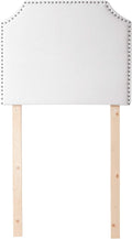 DormCo Bevel Tacked Plush College Headboard - White - with Legs
