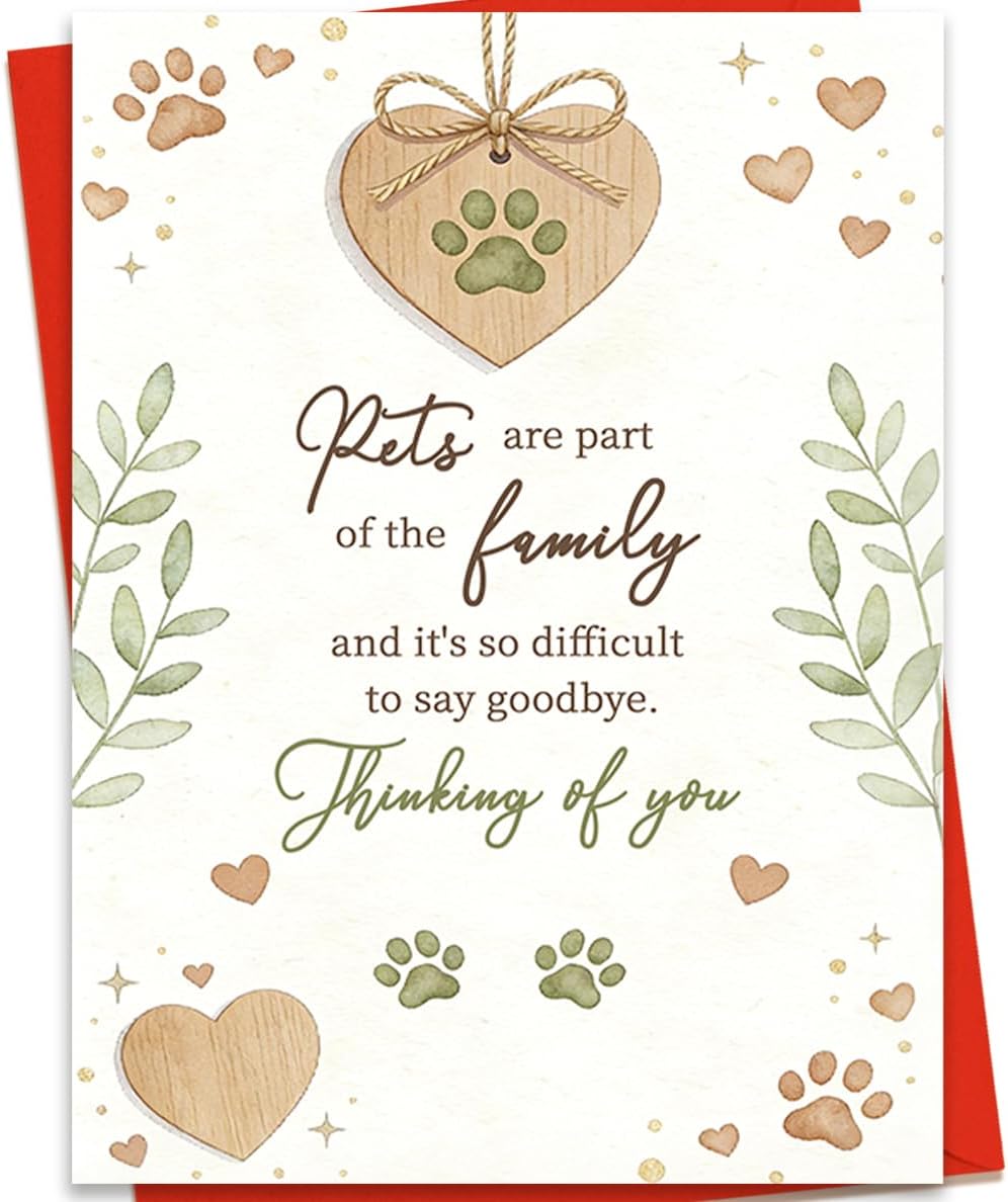 Pet Sympathy Card, Pet Loss Card for Dog Cat