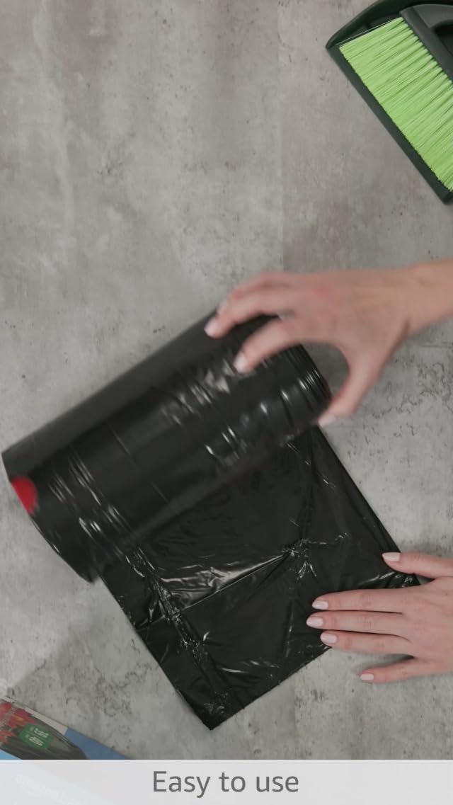 Amazon Basics Lawn & Leaf Drawstring Trash Bags, 39 Gallon, 40 Count, Black, Unscented