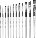 Nicpro 12PCS Artist Paint Brush Set, Paint Brushes for Acrylic Painting