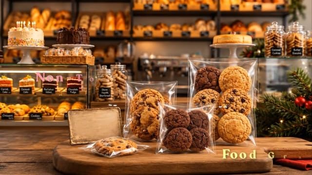 4x6 Clear Cookie Bags With Seal (200 Pack) - Self Sealing Cellophane Bags