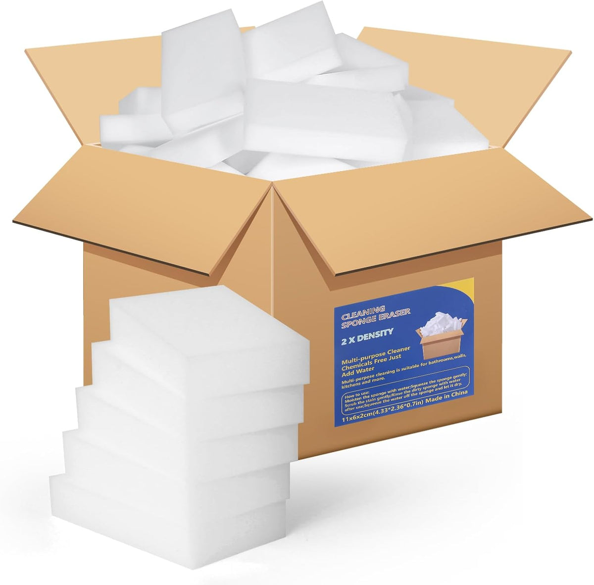 100 Pack Melamine Foam Magic Eraser Sponges for Multi - Surface Use