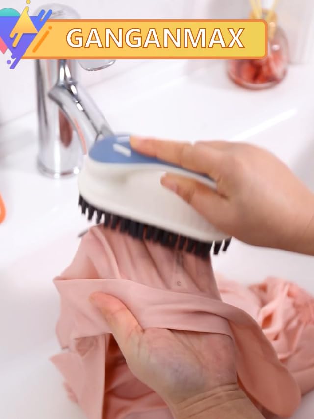 Soft Bristle Scrub Cleaning Brush Stain Remover Brush Fabric Cleaning Brush Laundry Brush Small Scrub Brush Cleaner Household Cleaning Brushes for Carpet, Clothes, Bathroom,Sneaker-2 Pack (Blue)