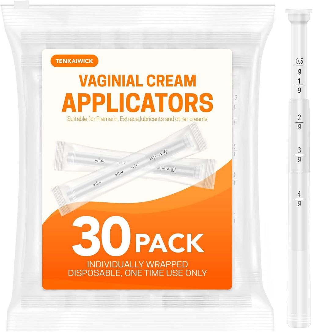 TENKAIWICK Vaginal Suppository Applicator 30Pk, Individually Wrapped, Soft Tip