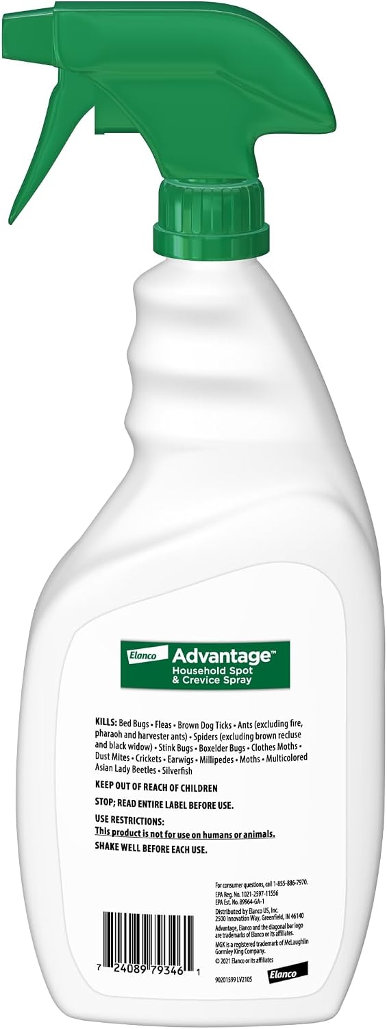 Advantage Household Spot & Crevice Spray | Kills Fleas & Ticks & Bedbugs | 24 oz.
