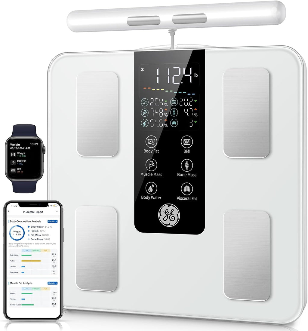 GE Smart Scale for Body Weight: Full Body Composition Analyzer, 50+ Metrics