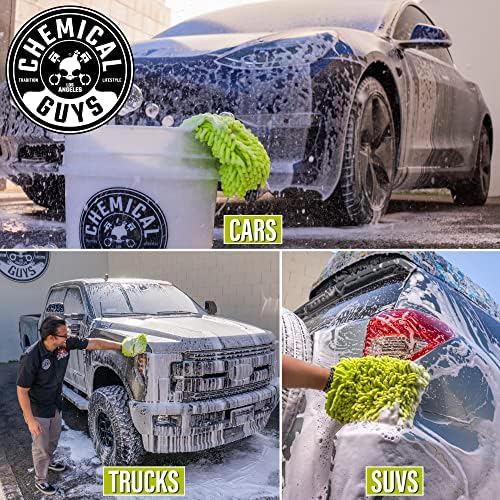 Chemical Guys, Chenille Microfiber Wash Mitt for Cars, Lime Green, Single