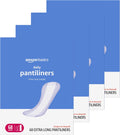 Amazon Basics Daily Pantiliner, Regular Length, Thin Absorbent Feminine Pads for Women, Unscented, 50 Count (Previously Solimo)