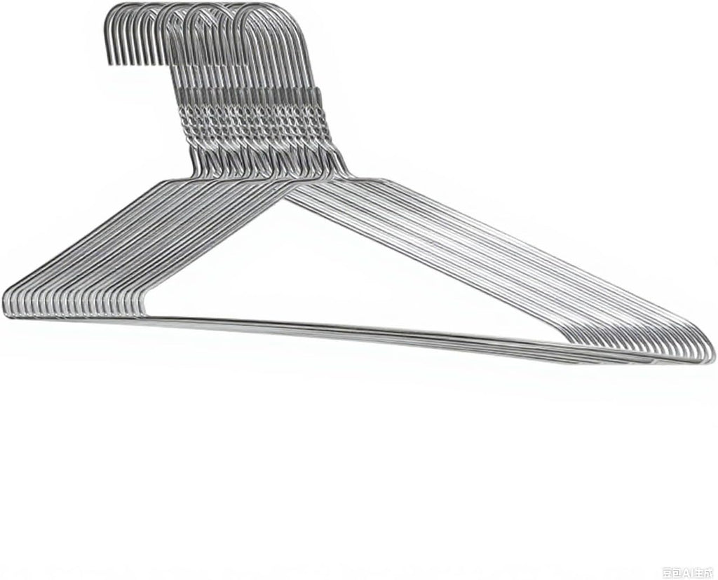 Otylzto 20Pcs Silver Wire Hangers for Clothes, Shirt, Wire Coat