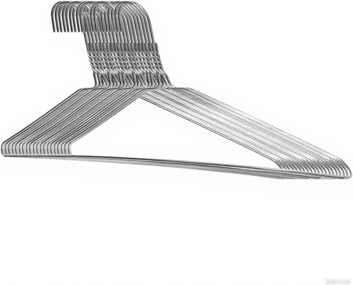 Otylzto 20Pcs Silver Wire Hangers for Clothes, Shirt, Wire Coat