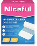 Niceful Hydrocolloid Bandages 2"x2" for Wound Care, 20 Count