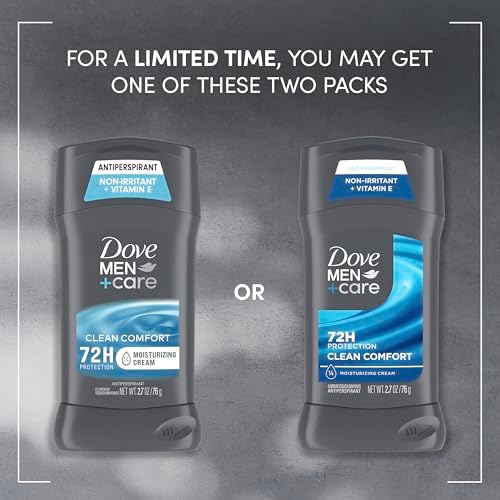 Dove Men Antiperspirant Stick Clean Comfort Sweat & 4 Count 2.7 oz