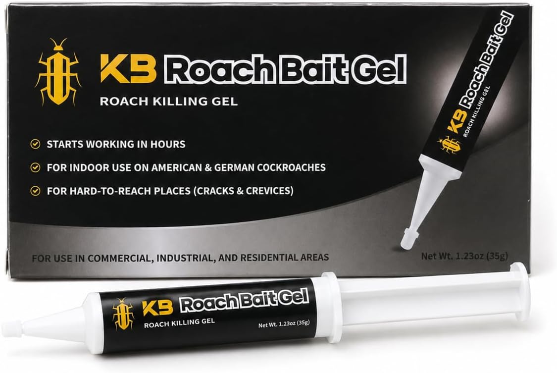 German Roach Killer Indoor Infestation for Home | 97~99% Lab-Tested Mortality in 14 Days - 0.05% Fipronil | 90-Day Whole-Home Protocol, 4 Syringes