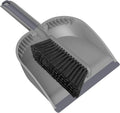 SetSail Small Dustpan and Brush Set with Comb Teeth Clean Pet Hair, Gray