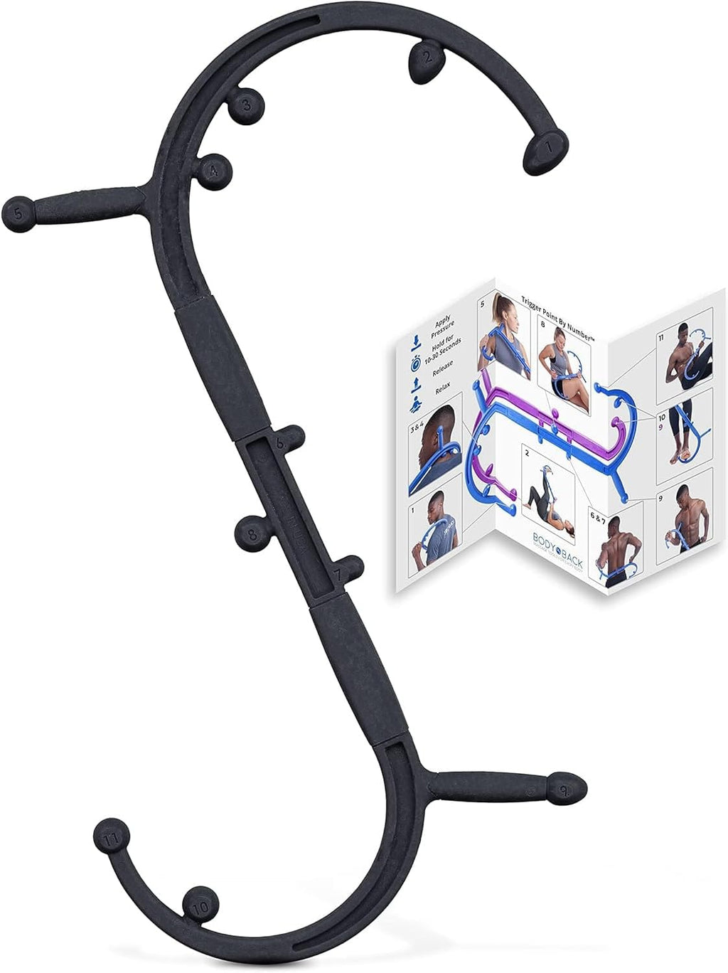 Body Back Buddy Classic Back Massager & Neck Massager for Pain Relief Black