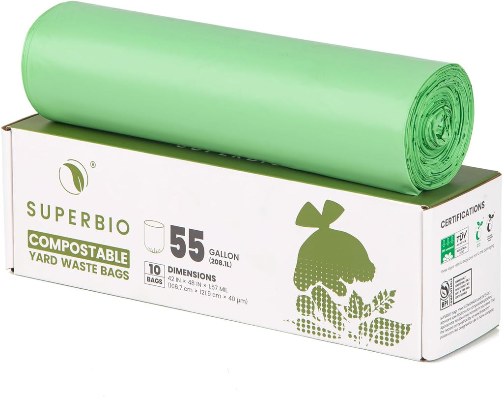 SUPERBIO 64 Gallon Compostable Yard Waste Bags