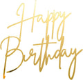 1PCS Gold Happy Birthday Cake Topper, Acrylic Happy Birthday Cake Sign Party Decorations Cupcake Toppers for Anniversary, Bridal Shower, Party Desserts Pastries Supplies​