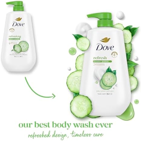 Dove Body Wash Body Wash Refresh Cucumber & Green Tea 30.6 oz, Sulfate Free