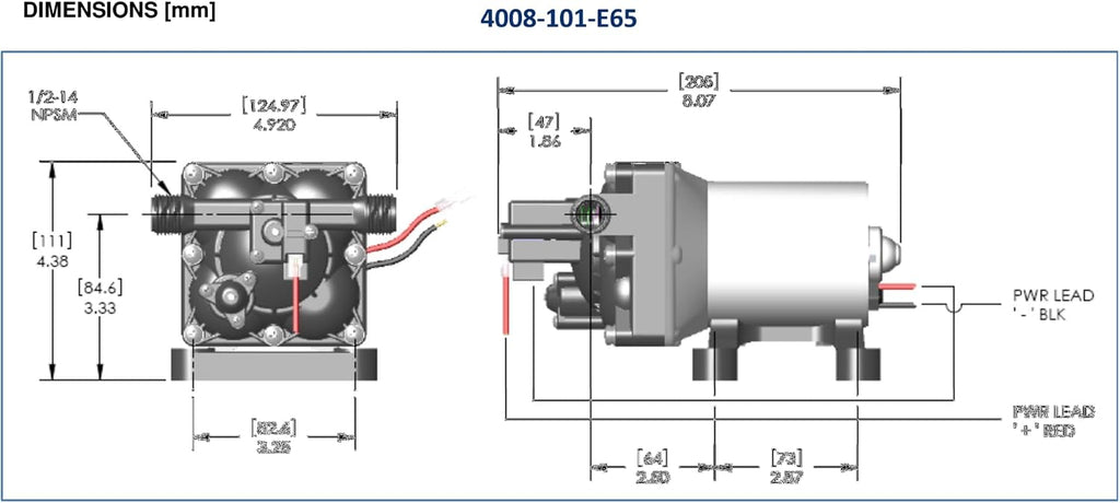 PENTAIR SHURFLO Revolution 4008-101-E65 RV Fresh Water Pump 12V 3.0 GPM 55 PSI Quiet Automatic Demand Diaphragm By-Pass Pump