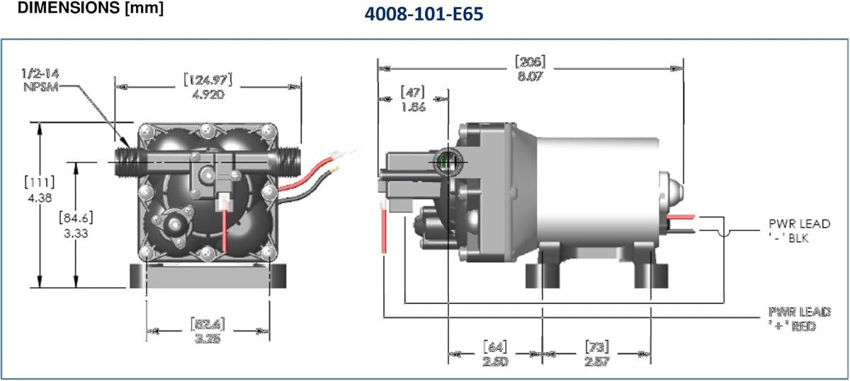 PENTAIR SHURFLO Revolution 4008-101-E65 RV Fresh Water Pump 12V 3.0 GPM 55 PSI Quiet Automatic Demand Diaphragm By-Pass Pump