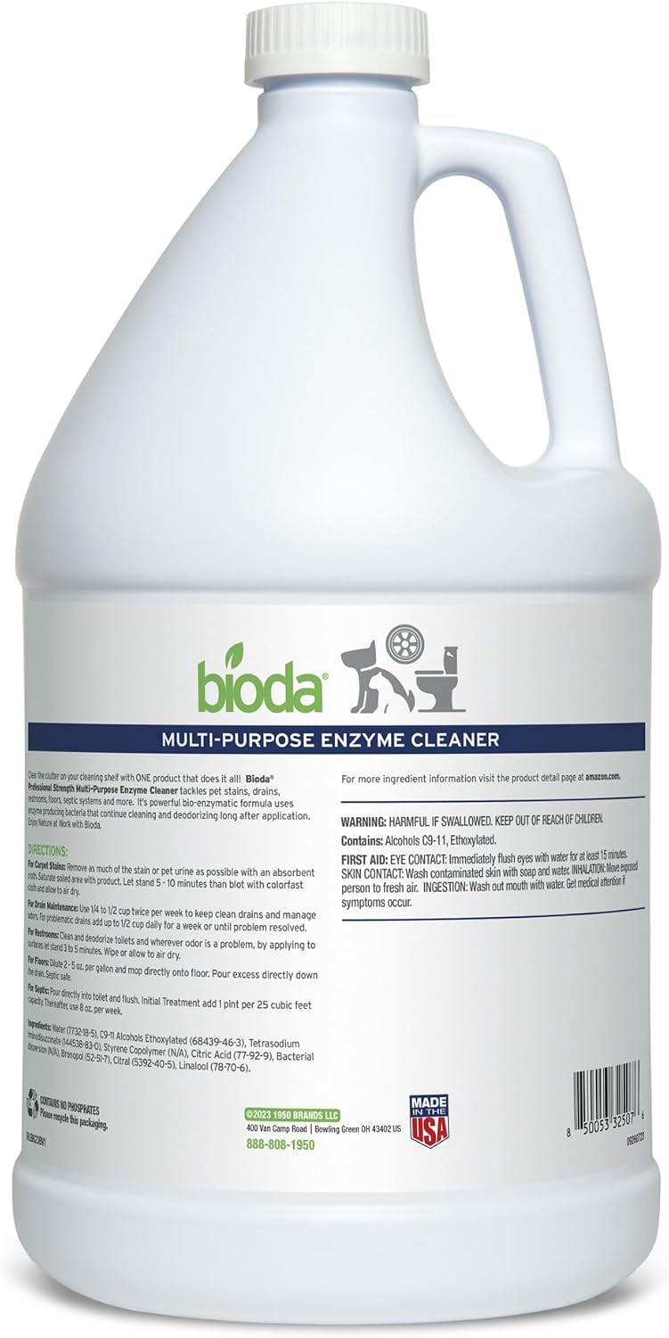Bioda Multi-Purpose Probiotic Enzyme Cleaner and Deodorizer, 1 Gallon
