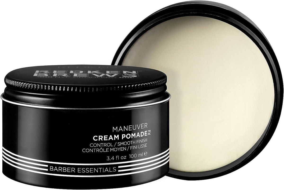 Redken Brews Cream Pomade For Men - Provides Medium Hold With Natural and Smooth Finish With Low Shine, For All Hair Types