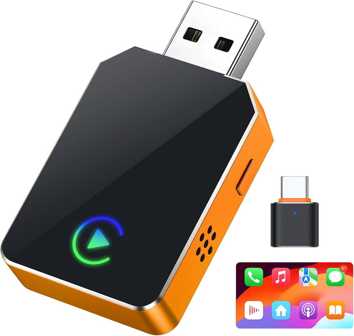 Wireless CarPlay Adapter for iPhone, 2026 Upgraded 2-in-1 Android Auto CarPlay Wireless Adapter, Convert Wired to Wireless, Fast & Stable, Plug & Play, Compatible with Factory Wired CarPlay Cars 2016+