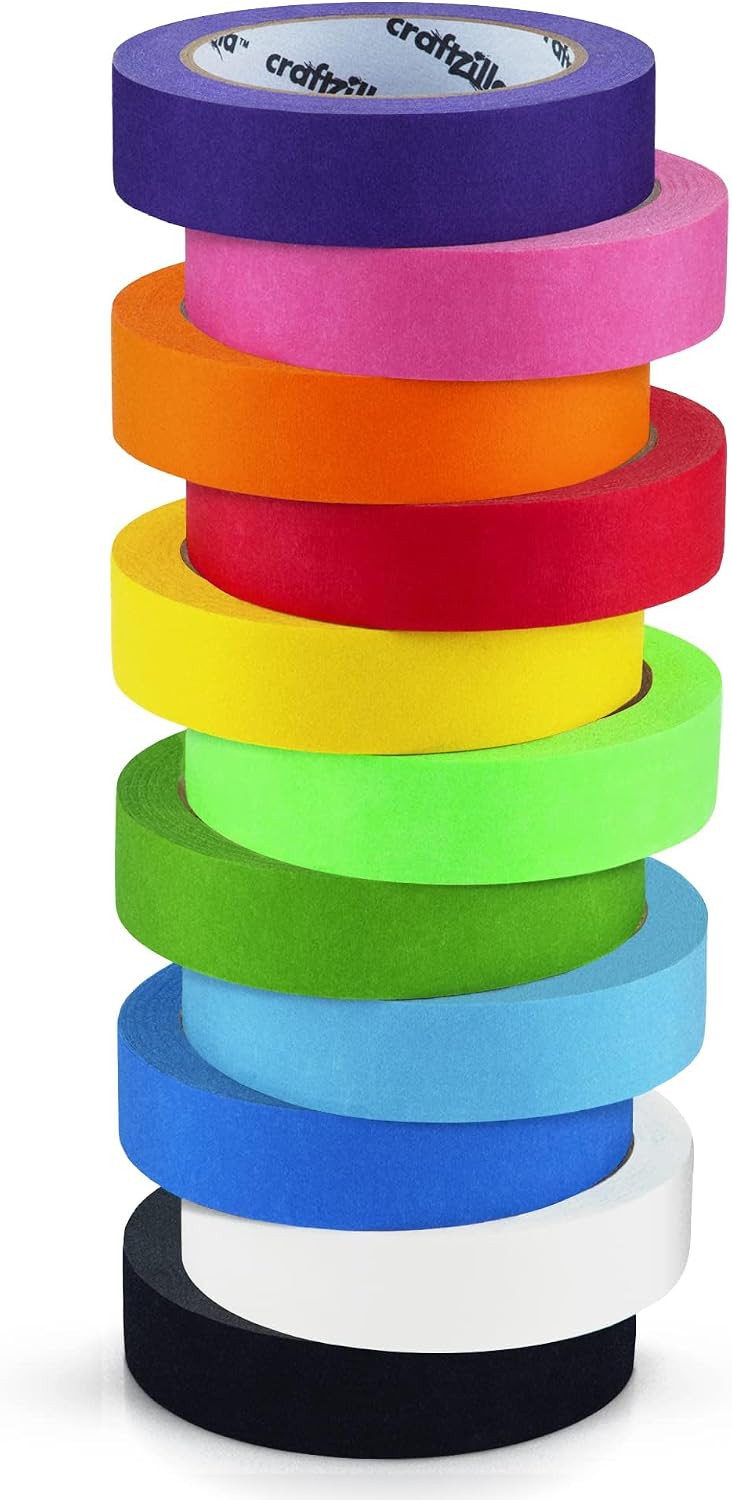 Craftzilla Colored Masking Tape, 11Rolls 275 Yards Total, for Arts & Craft