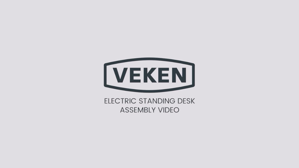 Veken 47x28 in Electric Standing Desk with Drawers, Adjustable Table, Brown