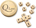 Q-Less – The Original Crossword Solitaire Game, 12 Letter Dice Travel Tin