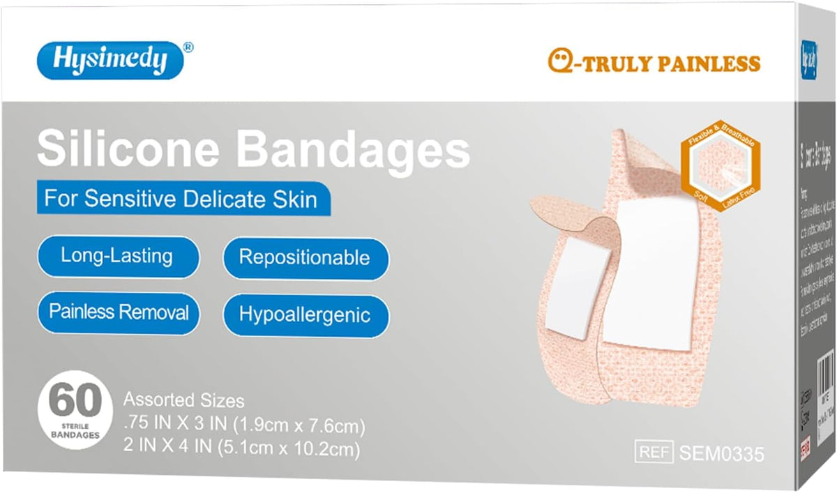 Hysimedy Silicone Bandages for Sensitive Skin Variety Pack Large and Small