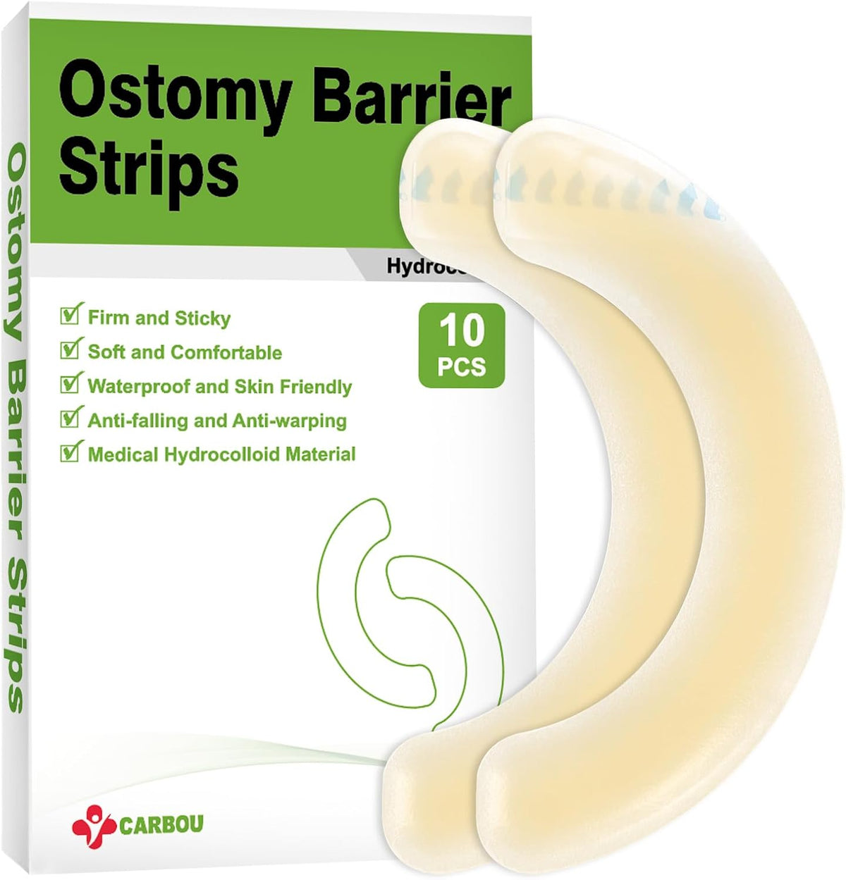 Carbou 20 Pcs Elastic Ostomy Barrier Strips, Hydrocolloid Waterproof Leak