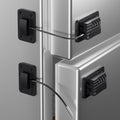 RORMGO Refrigerator Lock 2 Packs, Fridge Lock with Silicone Wire Protection Fridge Locks for Kids Easy to Use and Install Cabinet Locks with Key, Black