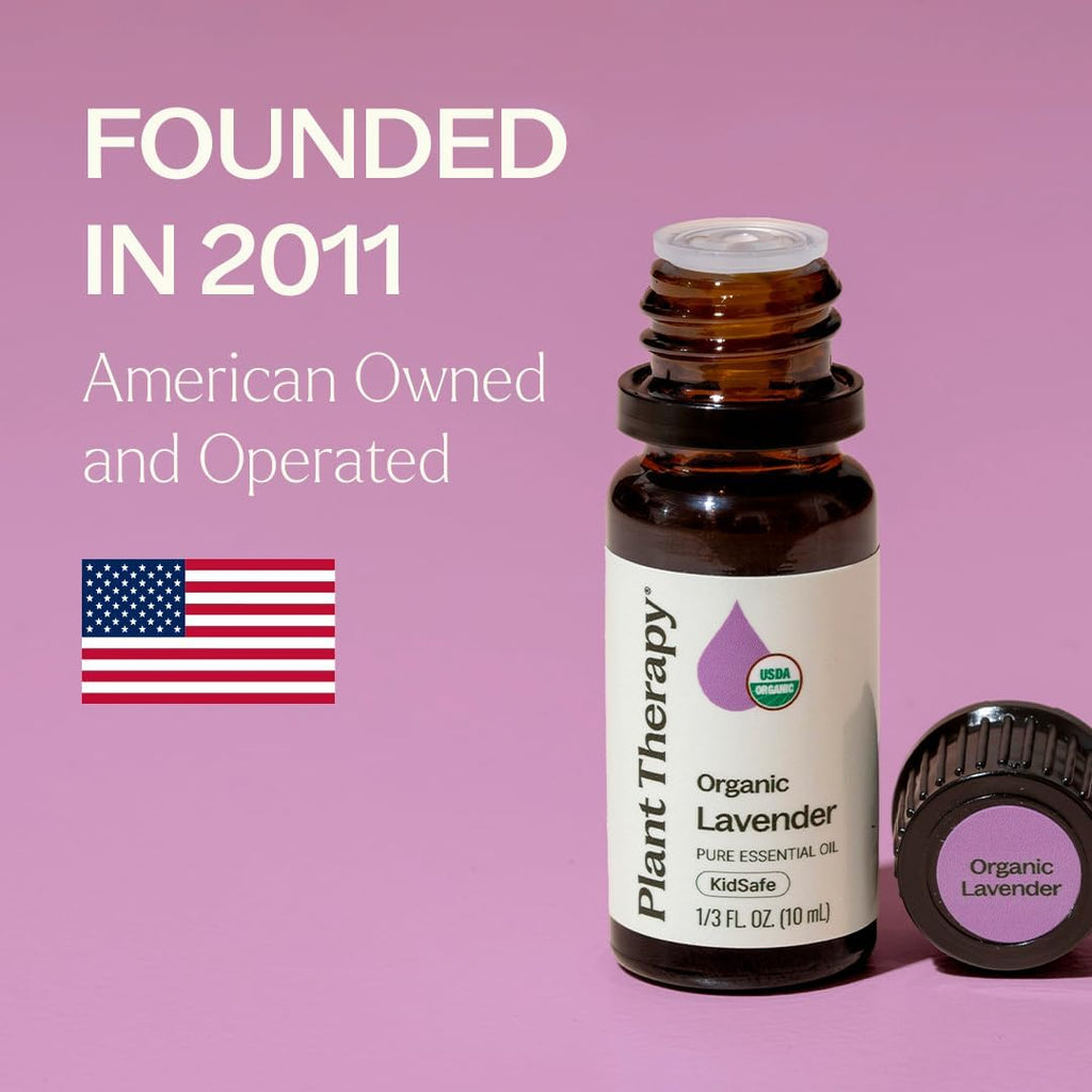 Plant Therapy Organic Lavender Essential Oil 10 mL (1/3 oz), USDA Certified