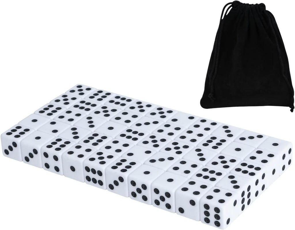 50 Pack 16MM White Dice - Six Sided Standard Opaque