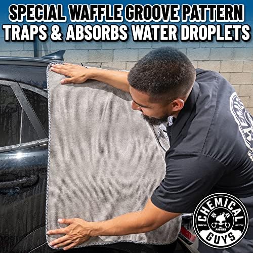 Chemical Guys, Waffle Weave Gray Matter Microfiber Drying Towel, 25 x 36 in