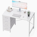 Pamray 32 Inch Computer Desk with 4 Drawers Small Office Desk for Home Bedroom Study Writing Simple Modern Computer Table Black