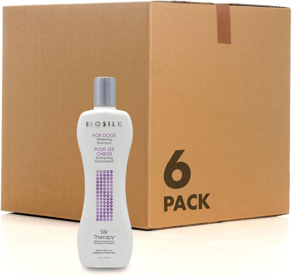 BioSilk for Dogs Silk Therapy Whitening Dog Shampoo, 12 Fl Oz