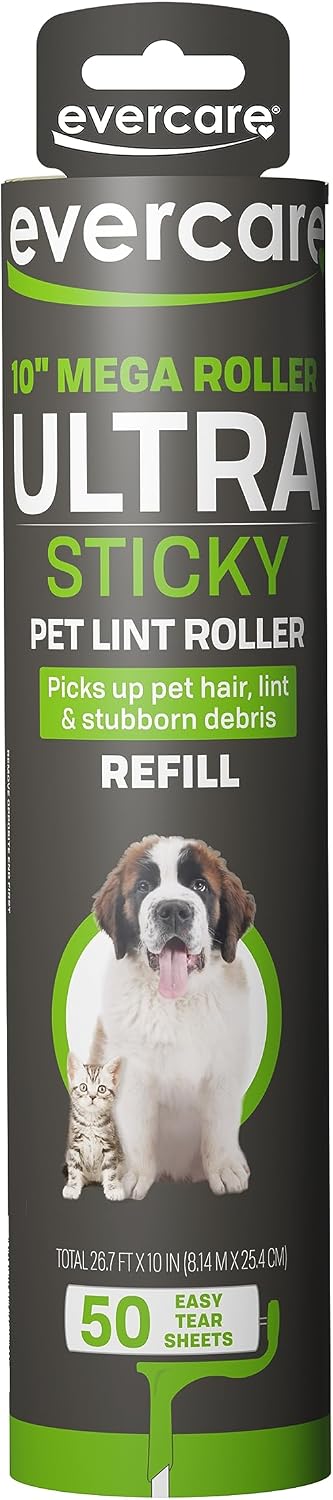 Evercare Pack of 3 All-Purpose Pet Mega Oversized Lint Roller Refills, 50 Sheets Each