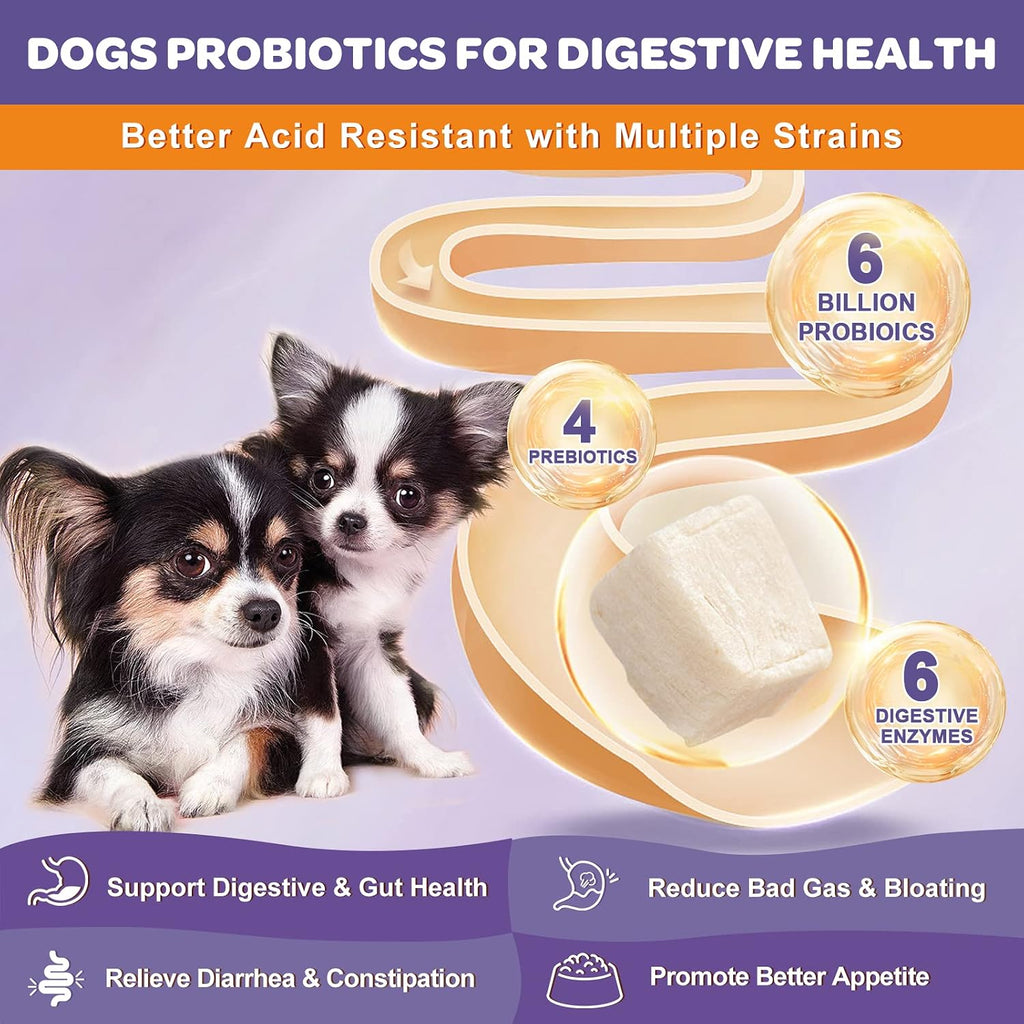 NATURE TARGET 6 Billion Freeze Dried Probiotics for Dogs, 120 Bites