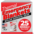 Emergency Blanket Mylar Thermal Space Survival Gear & Supplies 4-Pack Foil