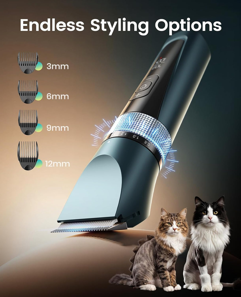 oneisall Cat Clippers for Matted Hair, 5-Speed Quiet Cat Grooming kit