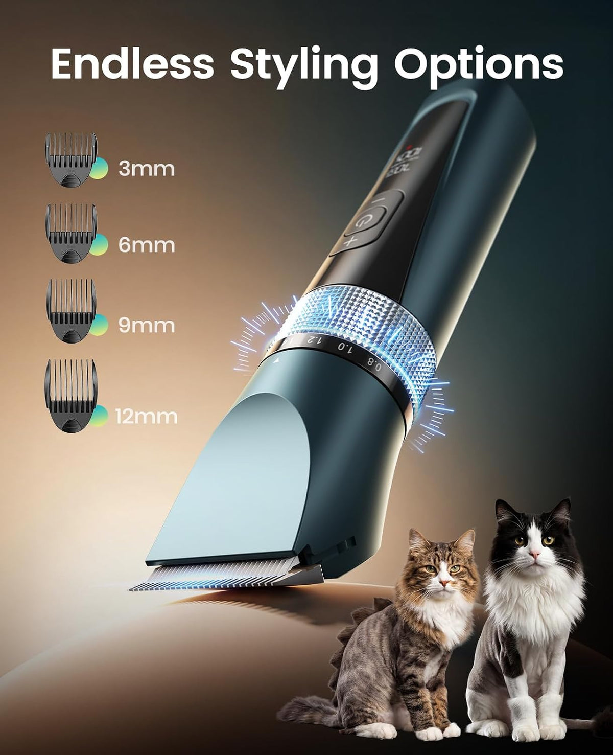 oneisall Cat Clippers for Matted Hair, 5-Speed Quiet Cat Grooming kit